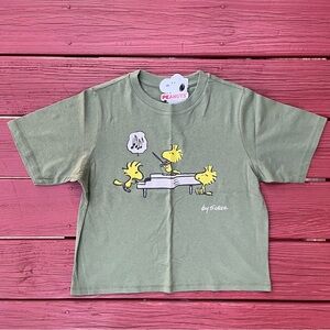 Peanuts Green T-Shirt with Woodstock Design